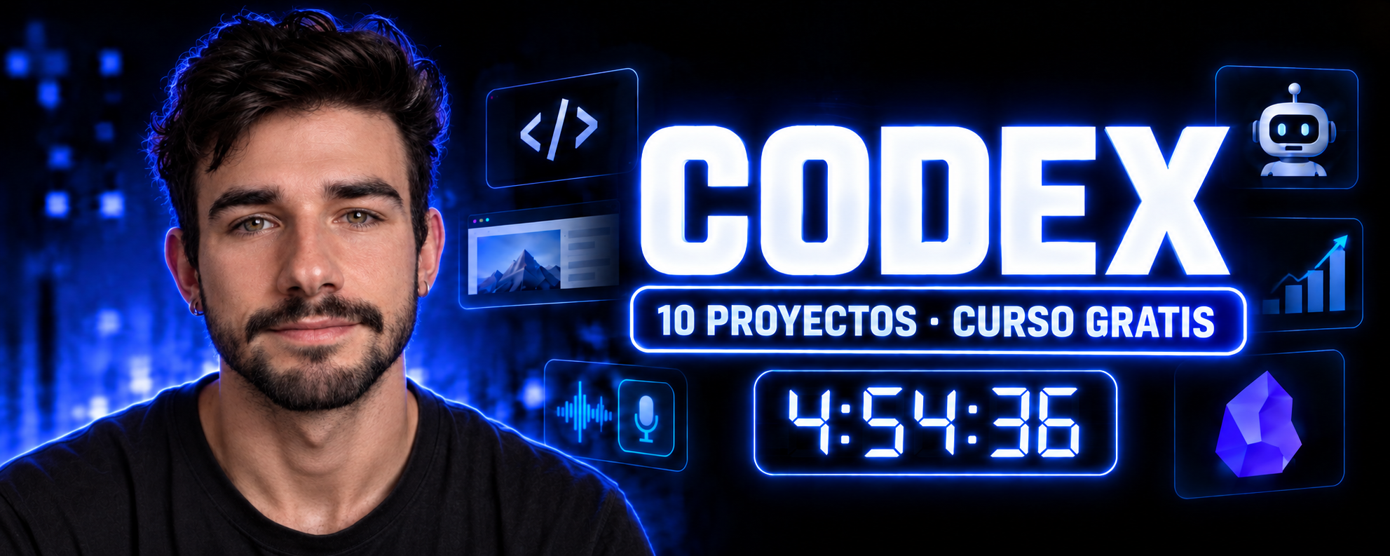 Benja presenta el curso gratuito de Codex, con diez proyectos y duración de 4:54:36
